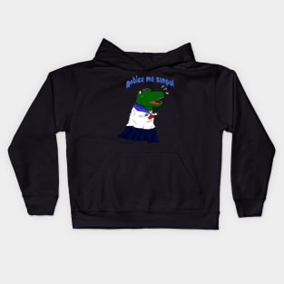 dino schoolgirl Kids Hoodie